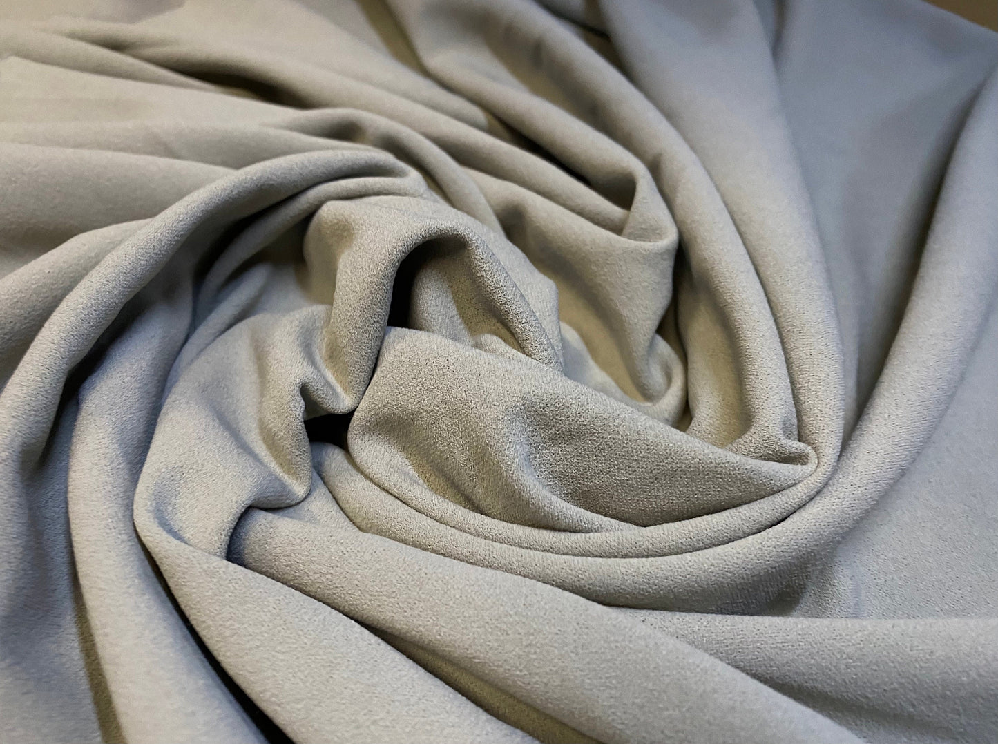 Scuba crepe stretch spandex jersey fabric, per metre - plain - putty