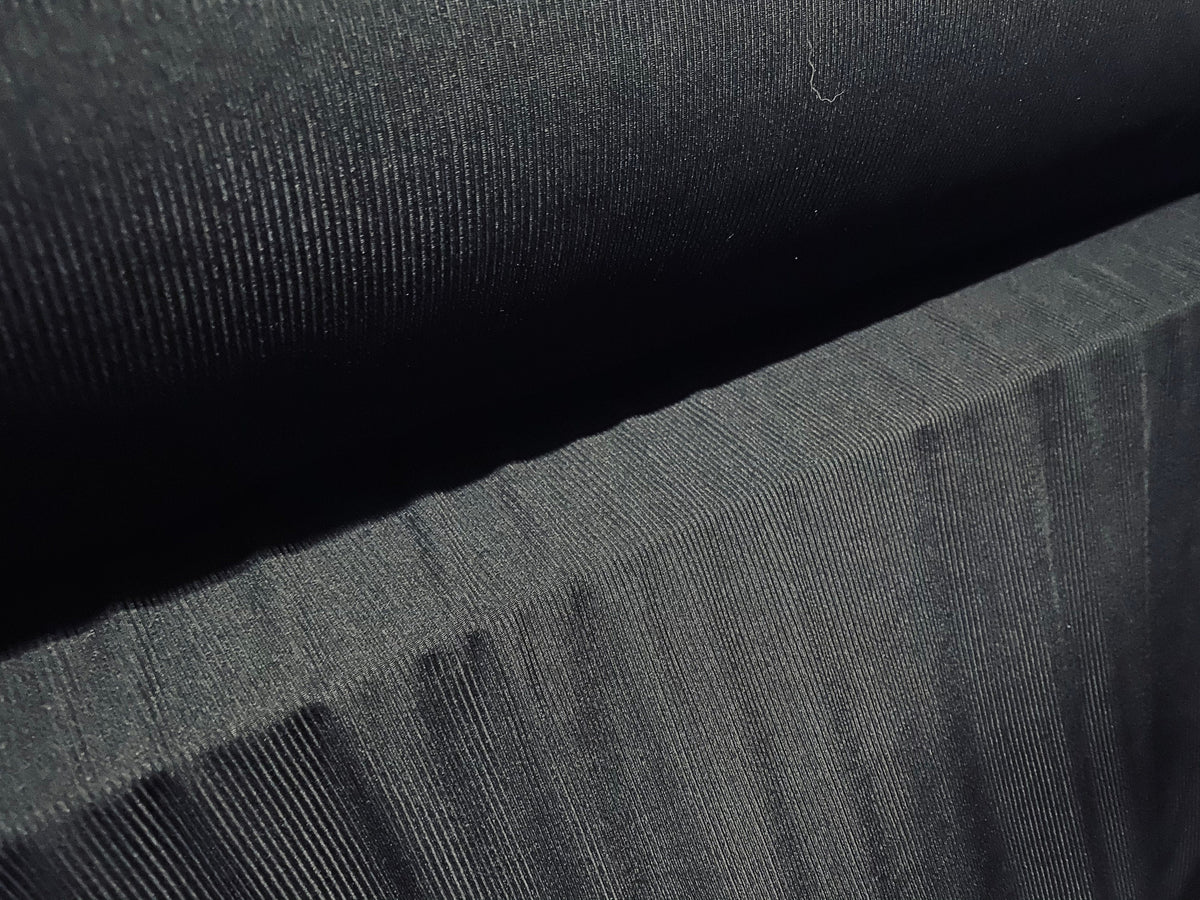1x1 stretch rib jersey knit fabric with elastane, per metre - black ...