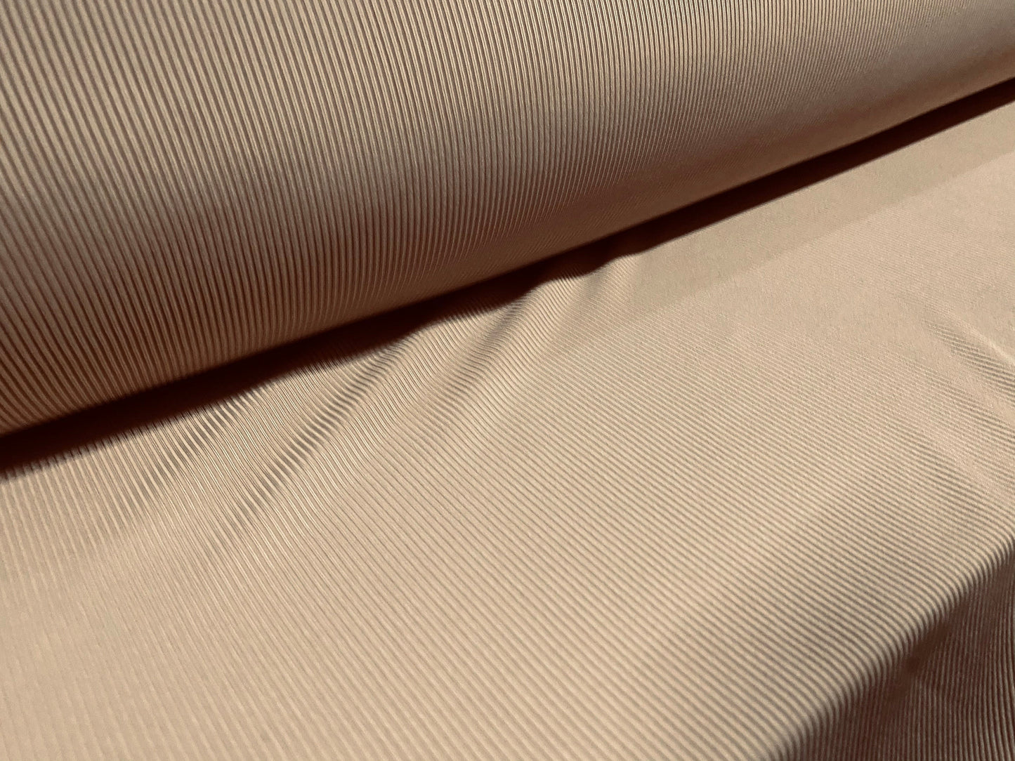 Soft touch rib jersey knit fabric with spandex, per metre - skin tone