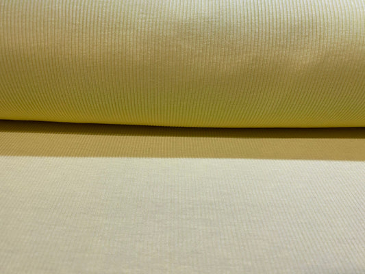 Soft touch rib jersey knit fabric, per metre - lemon