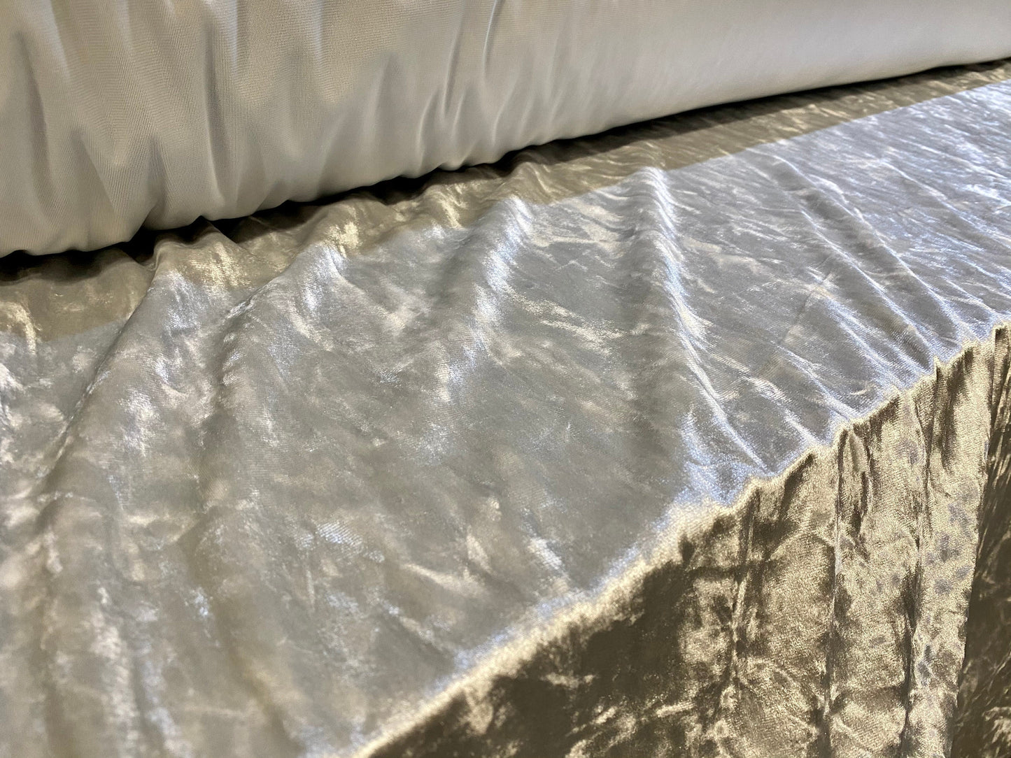 Marbled spandex velvet fabric, per metre - silver grey
