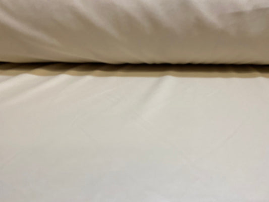 Ciré coated double jersey stretch spandex wet look fabric, per metre - dark cream