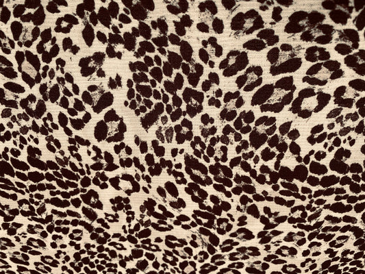 Printed textured stretch spandex Jersey fabric, per metre - stone & black cheetah print