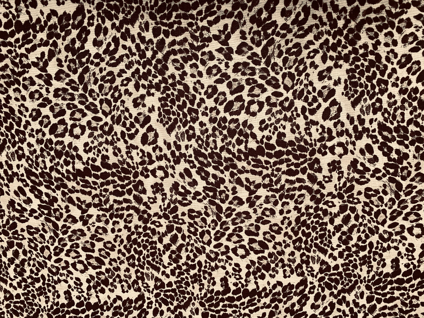 Printed textured stretch spandex Jersey fabric, per metre - stone & black cheetah print