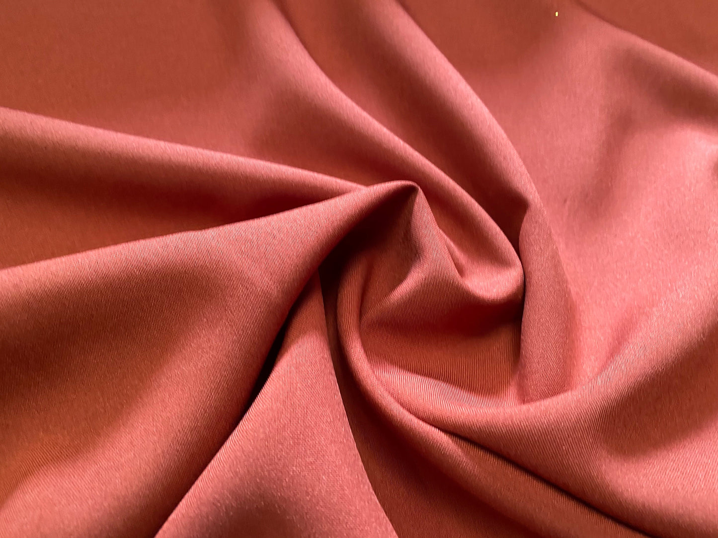 Bi stretch woven polyester fabric, per metre - terracotta