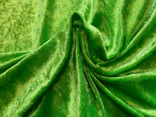 Panne velour fabric, per metre - apple green