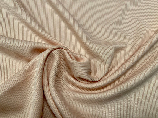 Soft handle rib jersey knit fabric, per metre - Light peach