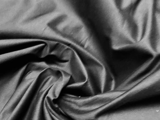 Cotton elastane sateen woven fabric, per metre - mid sheen - black