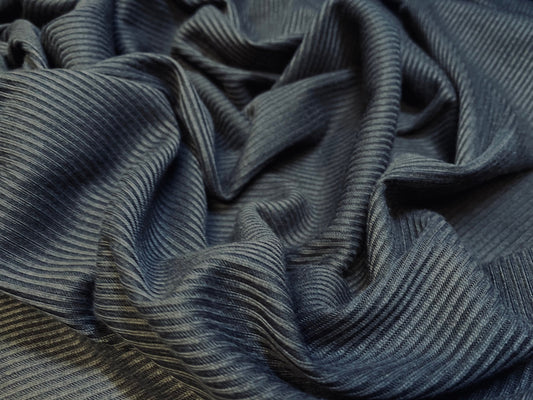 1x1 rib jersey knit fabric, per metre - school grey