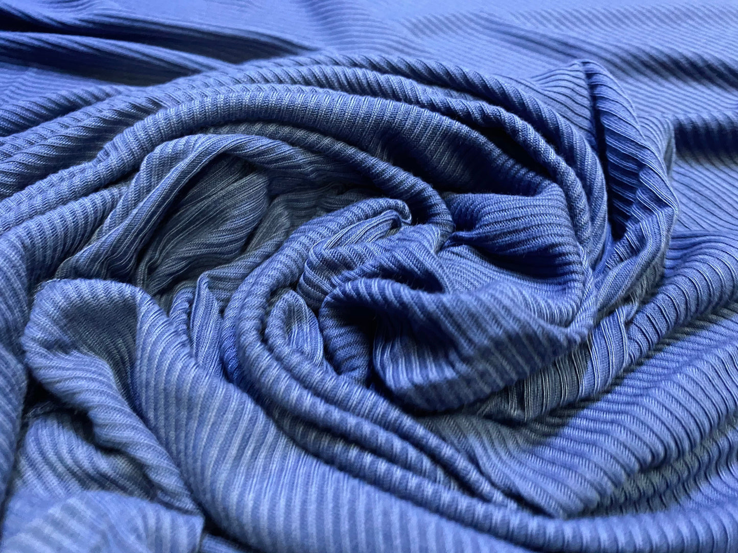 Soft touch rib jersey knit fabric, per metre - plain - Air Force blue