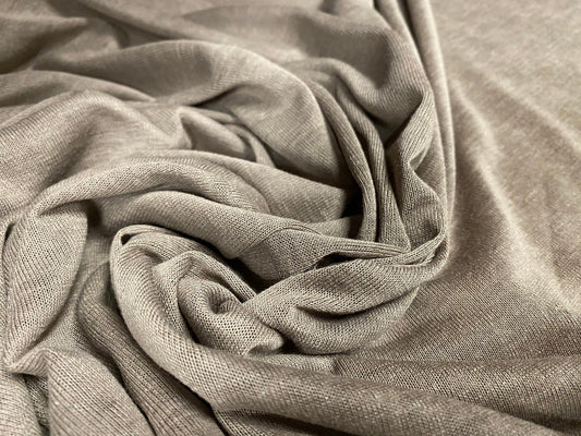 Linen look jersey fabric, per metre - khaki