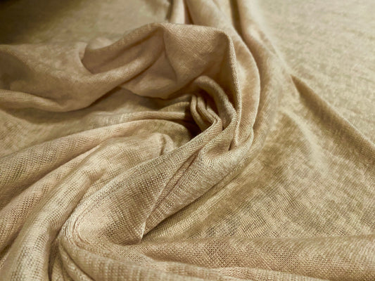 Linen look jersey fabric, per metre - buttermilk