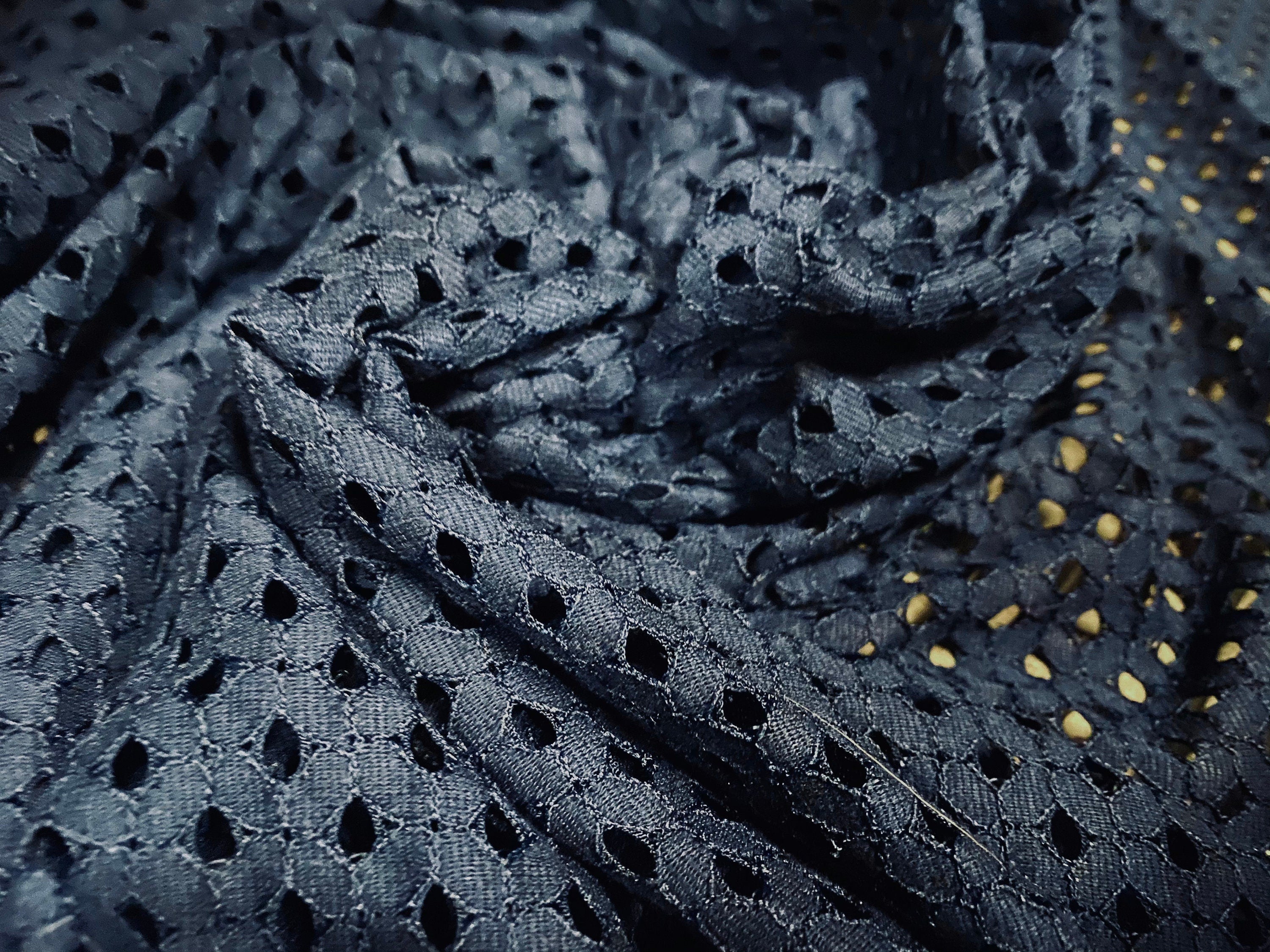 Navy blue airtex style mesh fishnet fabric, per metre – thefabricmerchant