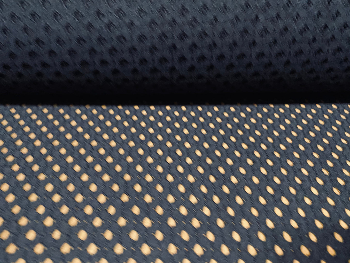 Navy blue airtex style mesh fishnet fabric, per metre