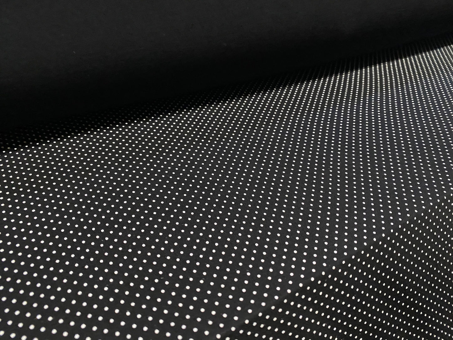 Viscose spandex stretch jersey fabric, per metre - black with white spot print