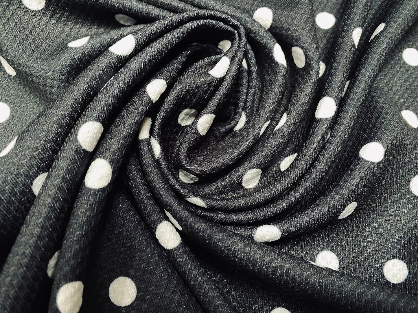 Scuba stretch spandex jersey fabric, per metre - textured polka dot