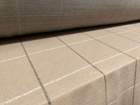 Stone check design double jersey spandex crepe fabric, per metre - similar to ponte Roma