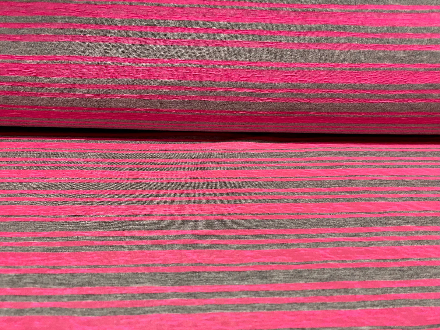 Viscose Blend jersey fabric, per metre - pink & grey marl stripe