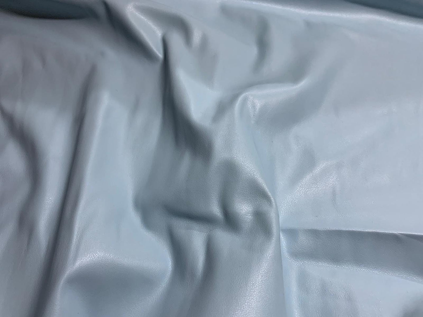 Stretch pvc spandex jersey leather look fabric, per metre - baby blue