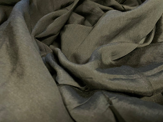 Woven lightweight shimmer fabric, per metre - ideal blouse shirt - khaki