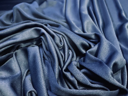 Polyester jersey fabric - 60 inches wide - plain - navy blue