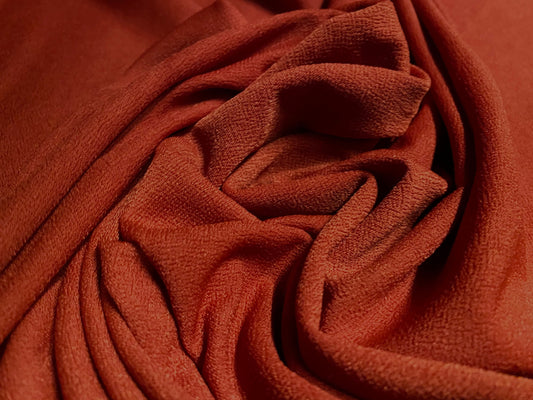 Valentino crepe spandex jersey fabric - similar to scuba - per metre - plain - rust