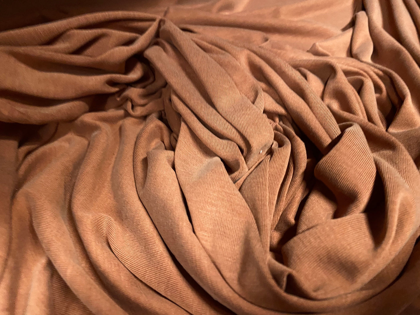 Melissa powder touch single jersey fabric, per metre - terracotta