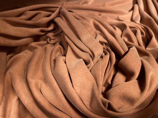 Melissa powder touch single jersey fabric, per metre - terracotta