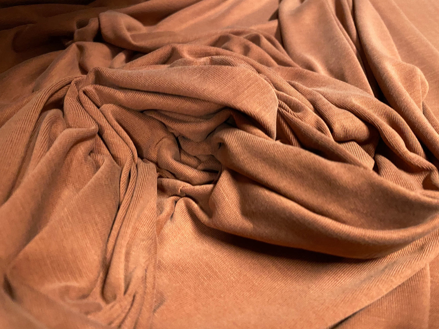 Melissa powder touch single jersey fabric, per metre - terracotta