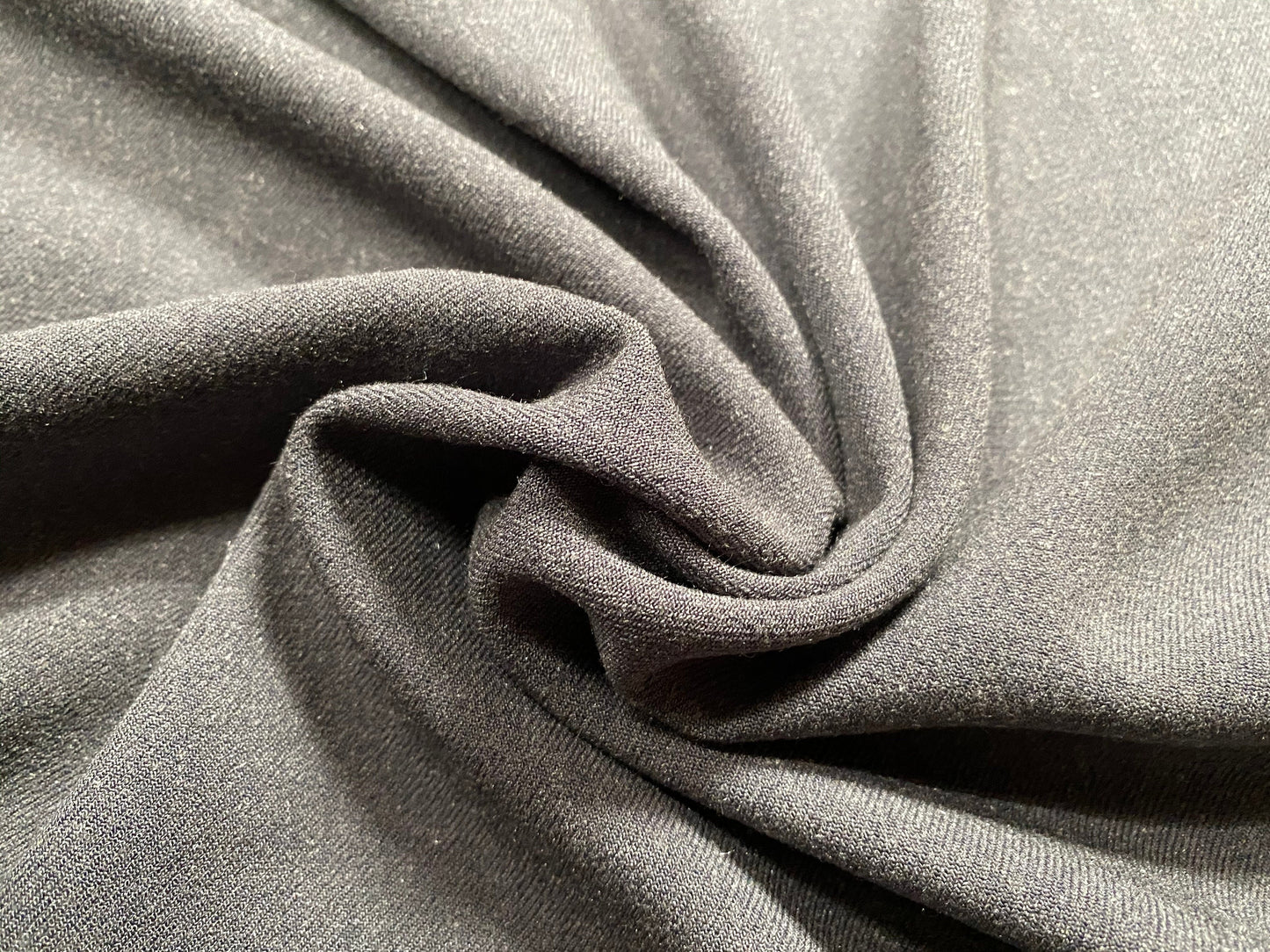 Grey crepe stretch suiting trouser skirt fabric, per metre