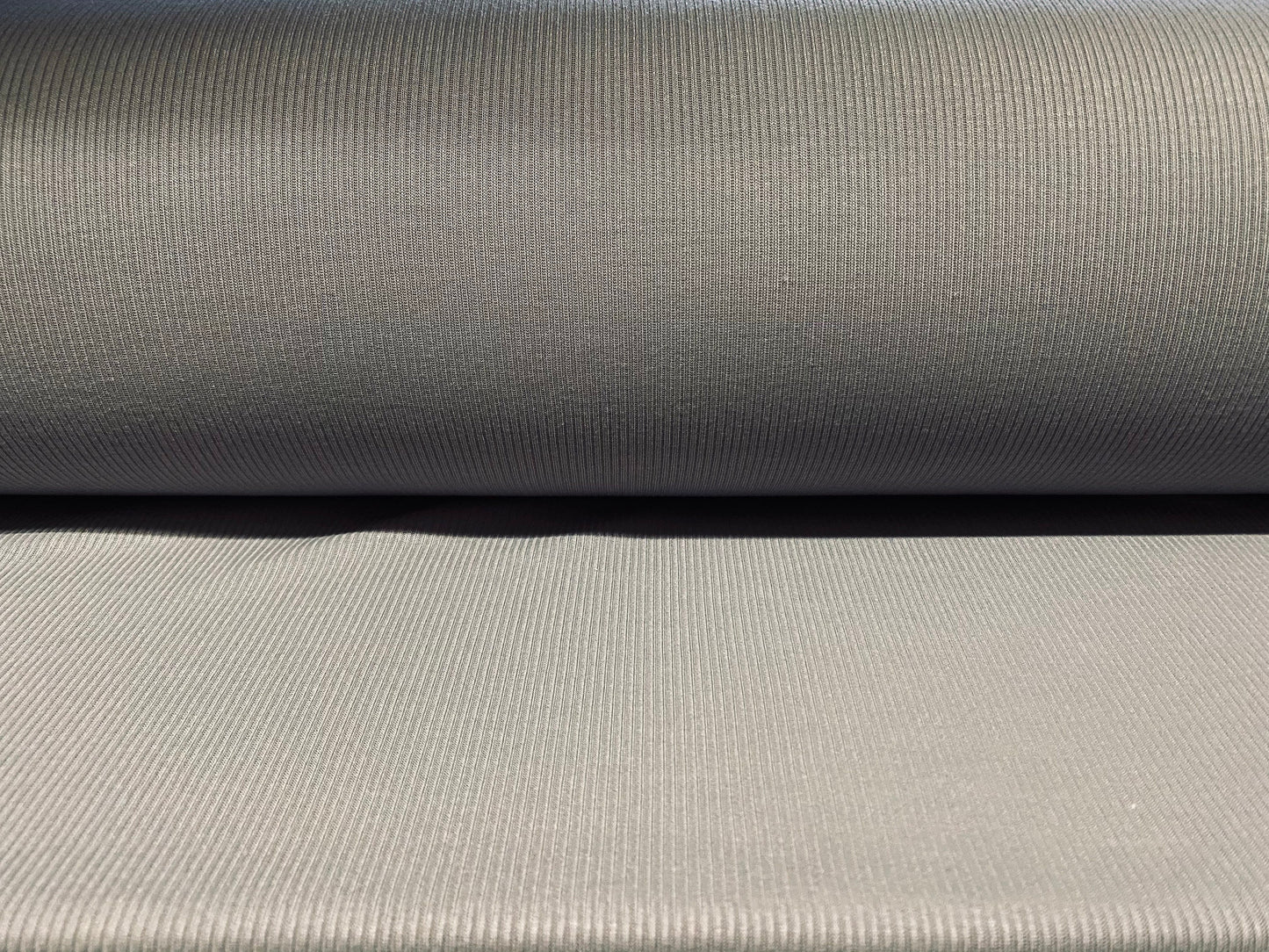 Soft touch rib jersey knit fabric, per metre - plain Grey