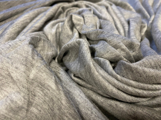 Viscose single jersey fabric, per metre - grey marl