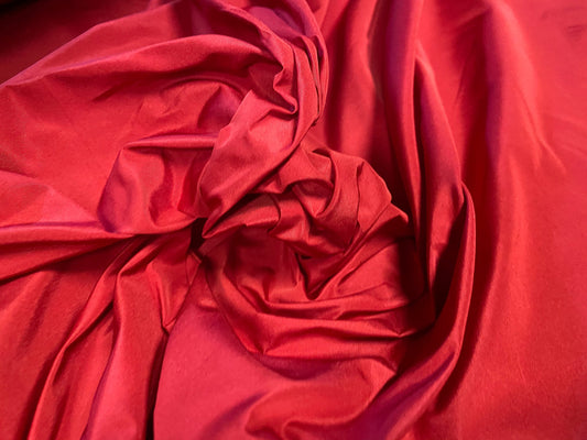 Taffeta woven dress fabric, per metre - red