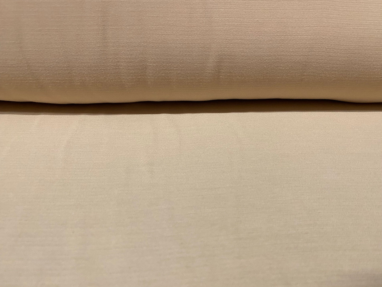 Textured seersucker style woven dress fabric, per metre - light peach