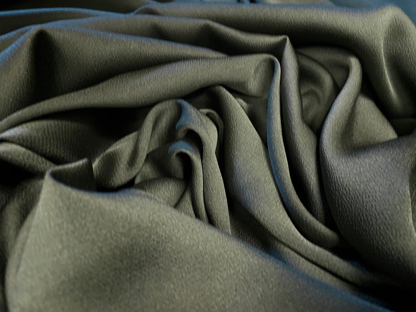 Bubble satin woven fabric, per metre - khaki