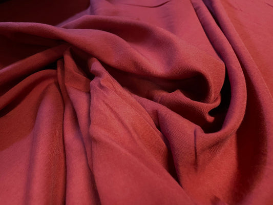 Linen look woven dress fabric, per metre - raspberry