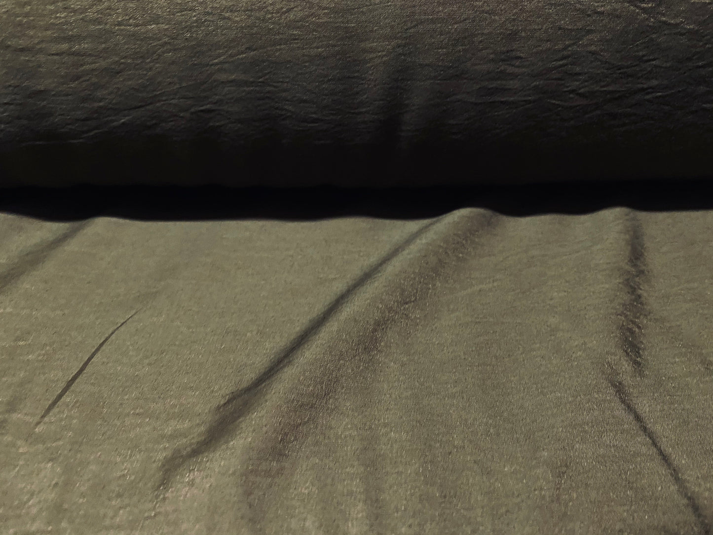 Woven lightweight shimmer fabric, per metre - ideal blouse shirt - khaki