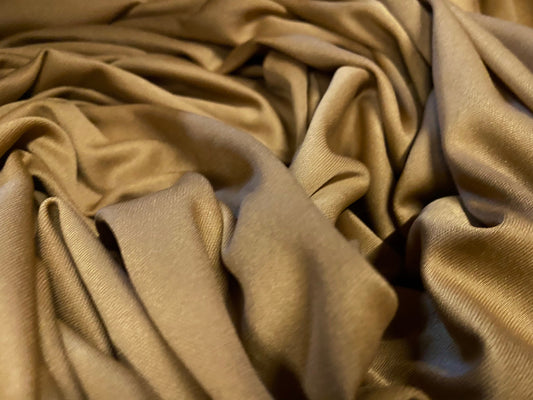 Single jersey polyester fabric - 60 inches wide - plain - Dark camel