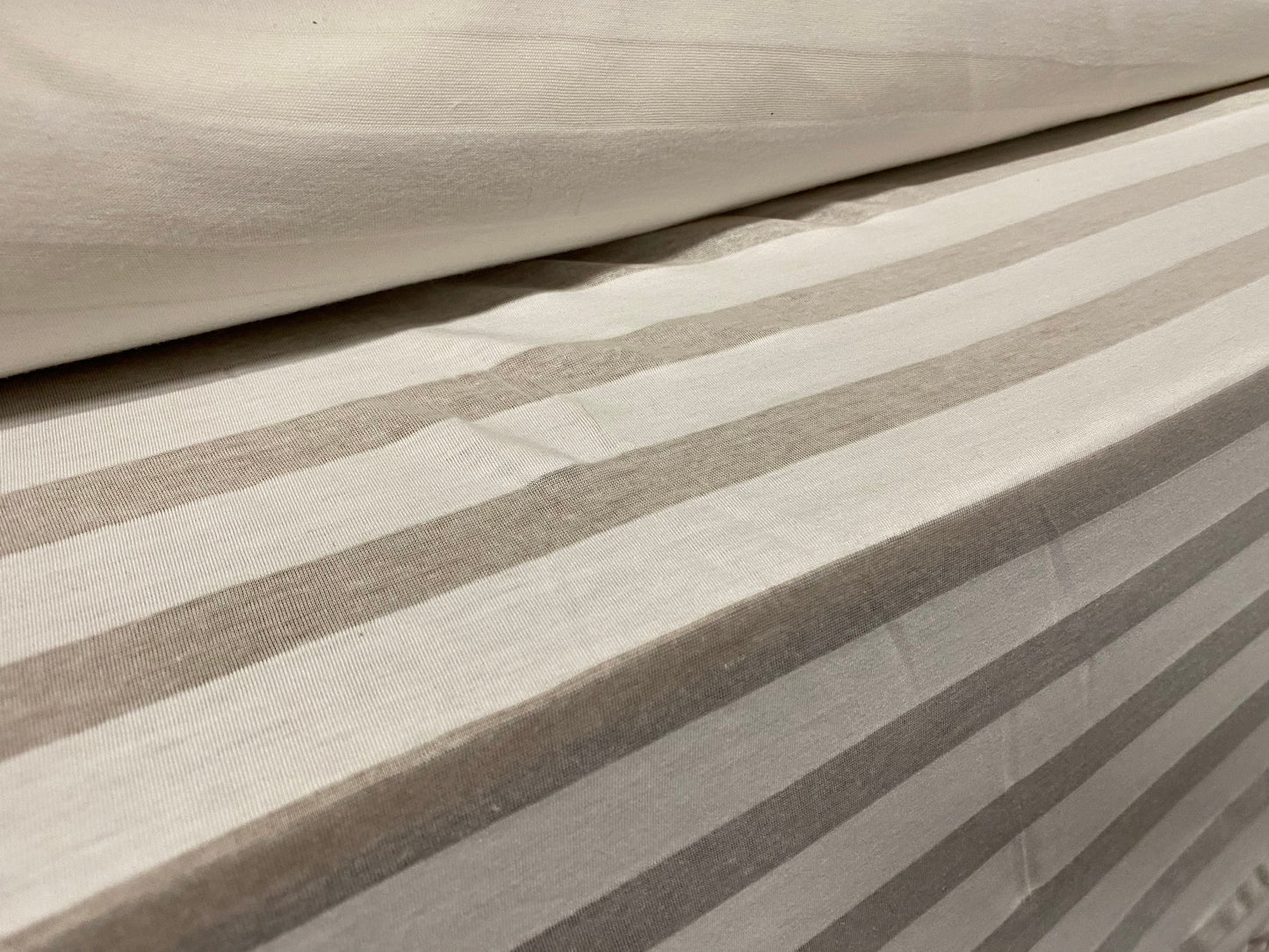 Viscose single jersey fabric, per metre - ivory burnout stripe