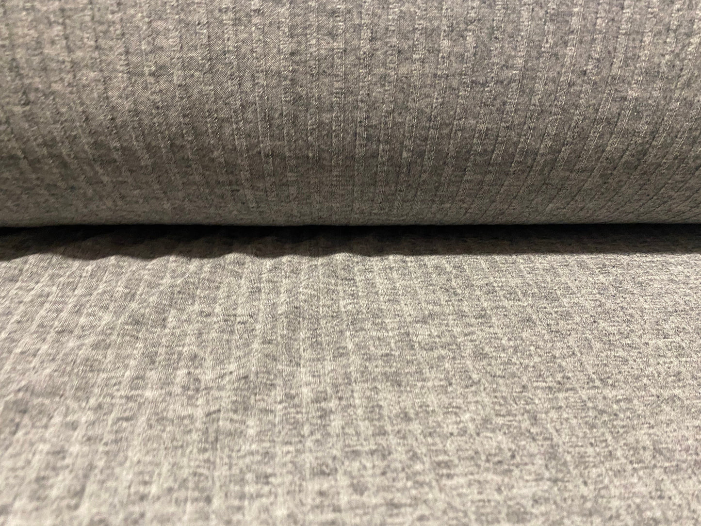 Stretch spandex rib jersey fabric, per metre - grey melange