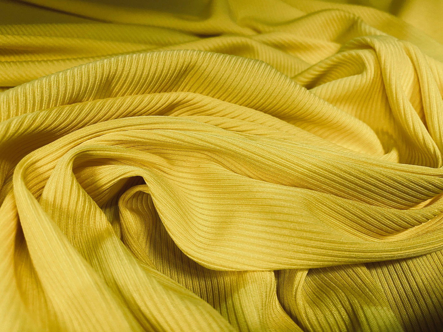 2x1 Stretch spandex ribbed jersey fabric, per metre - plain - yellow