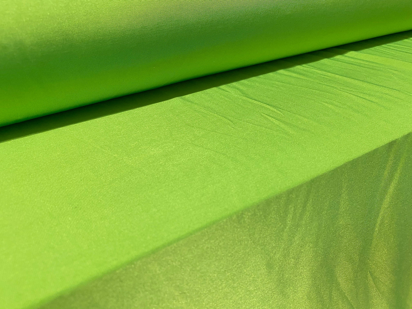 Spandex stretch single jersey disco fabric, per metre - bright apple green