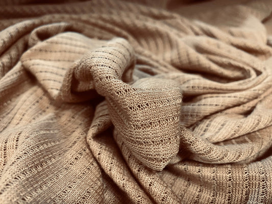Knitwear rib jersey fabric, per metre - Stone