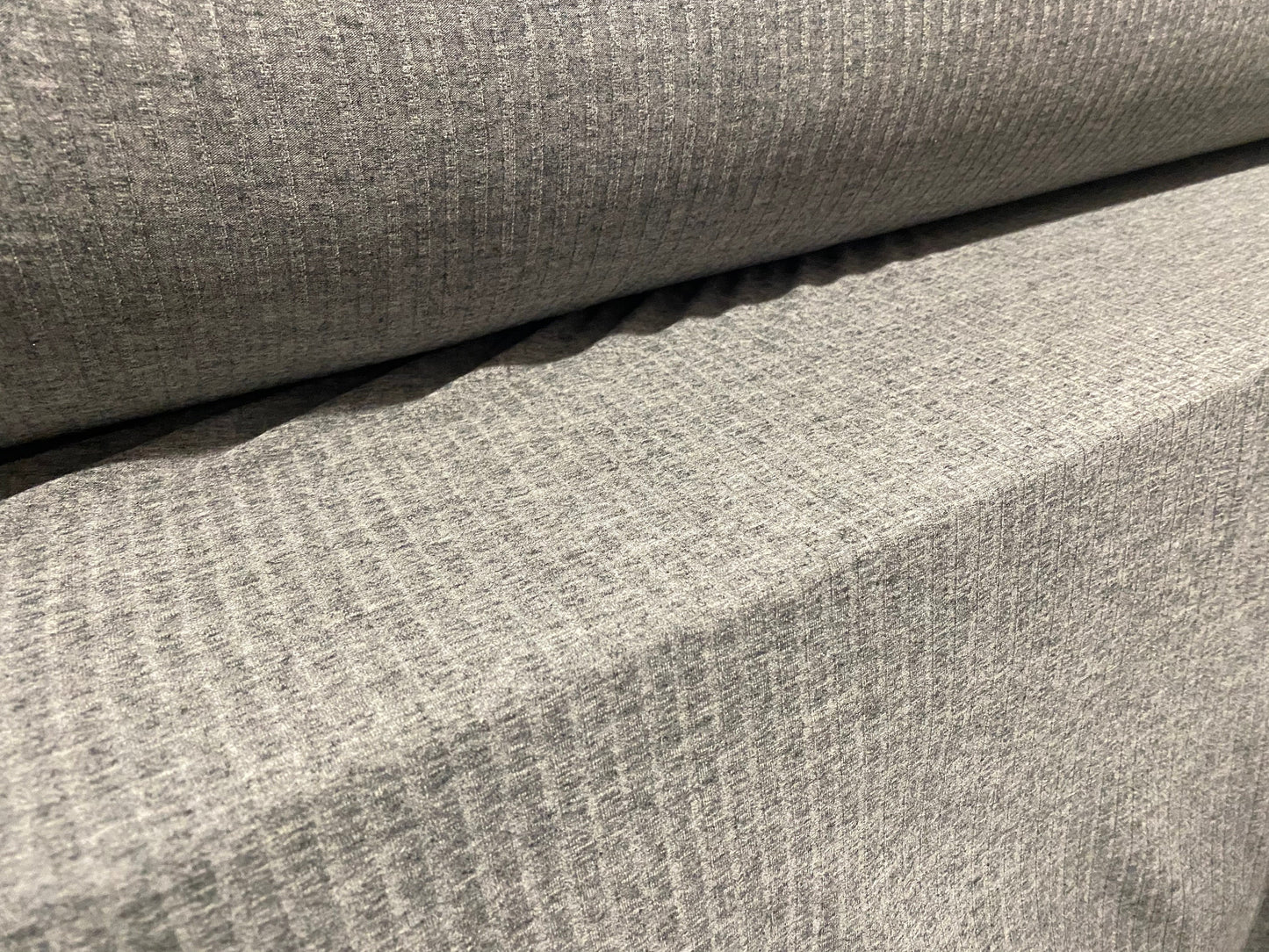 Stretch spandex rib jersey fabric, per metre - grey melange