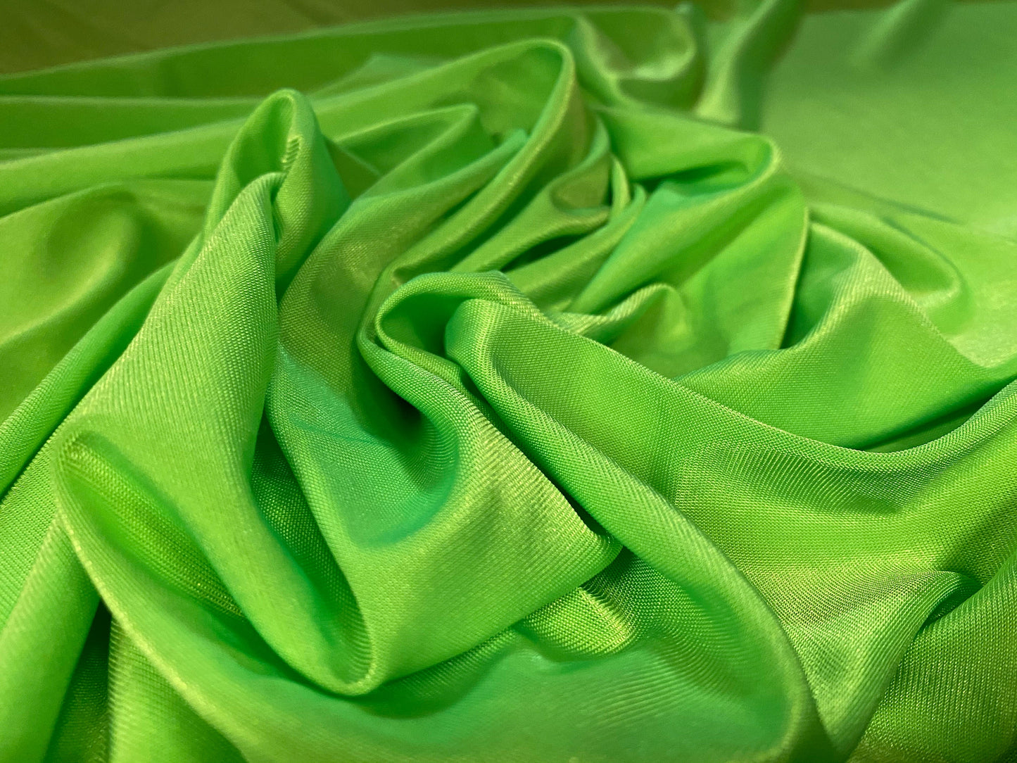 Spandex stretch single jersey disco fabric, per metre - bright apple green