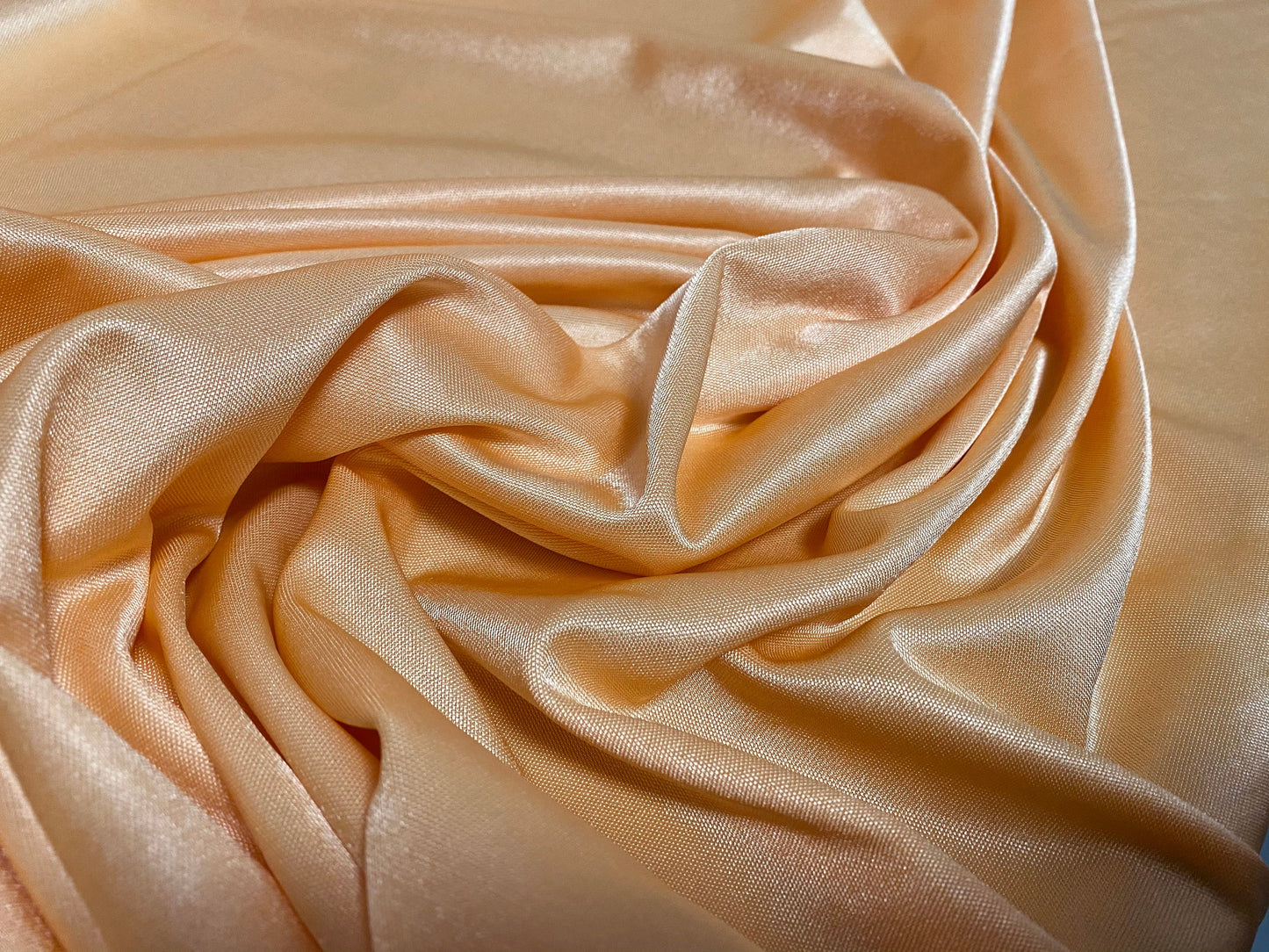Double jersey satin stretch fabric, per metre - apricot