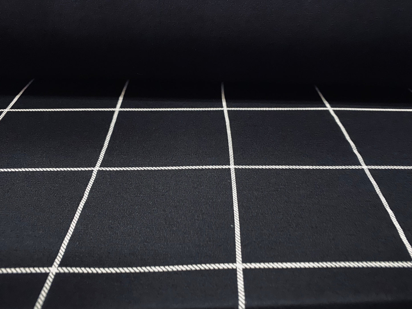 Viscose spandex stretch jersey fabric, per metre - black with white check print