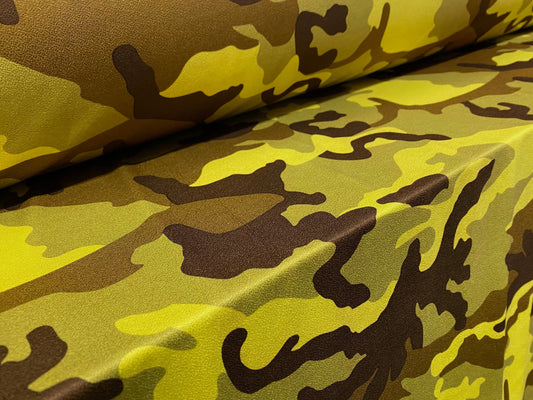 Stretch Spandex crepe jersey stretch fabric, per metre - camouflage print