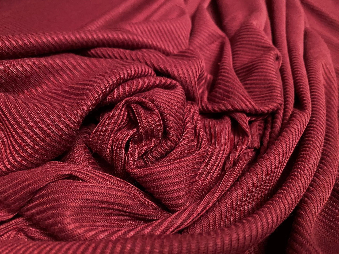Soft touch rib jersey knit fabric, per metre - wine