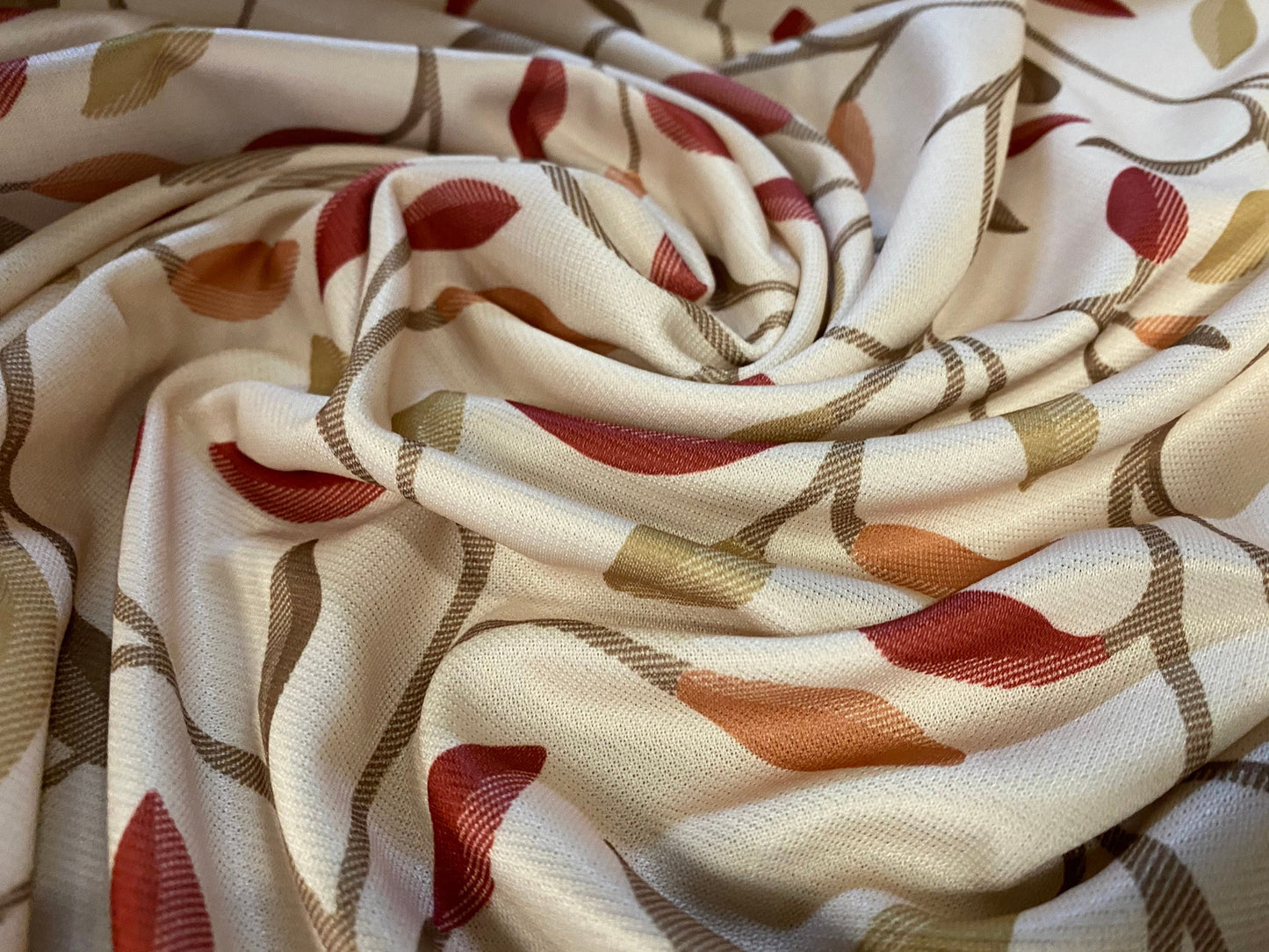Single jersey fabric, per metre  - Stone leaves print